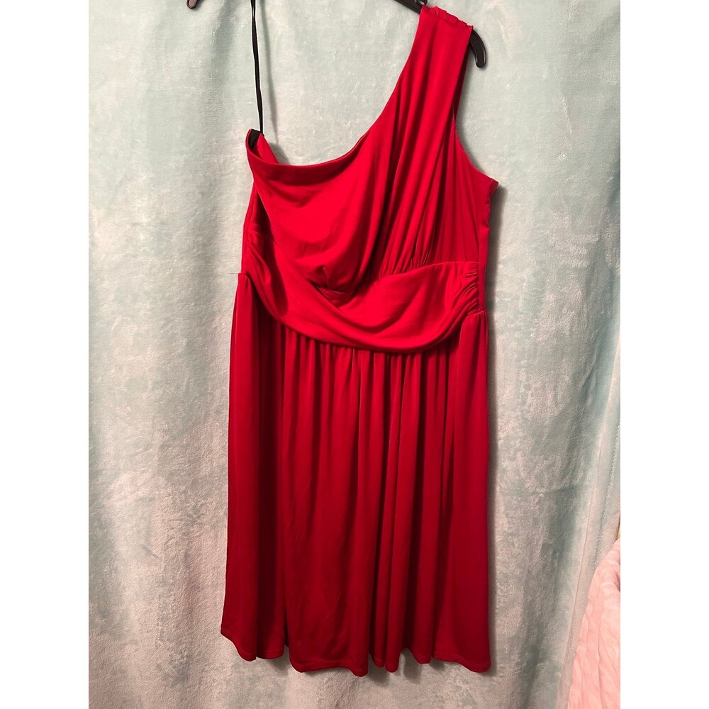 Avenue Plus Red One Shoulder Dress sz 18/20